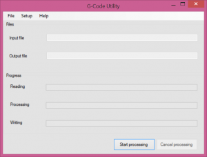 The G-Code Utility interface