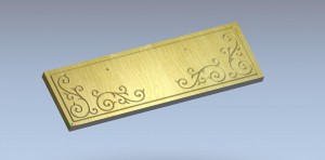 Drawer front with swirls.